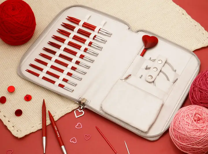 KNITPRO AMORE Değiştirilebilir Misinalı Şiş Seti - Normal Uçlu (13 CM)