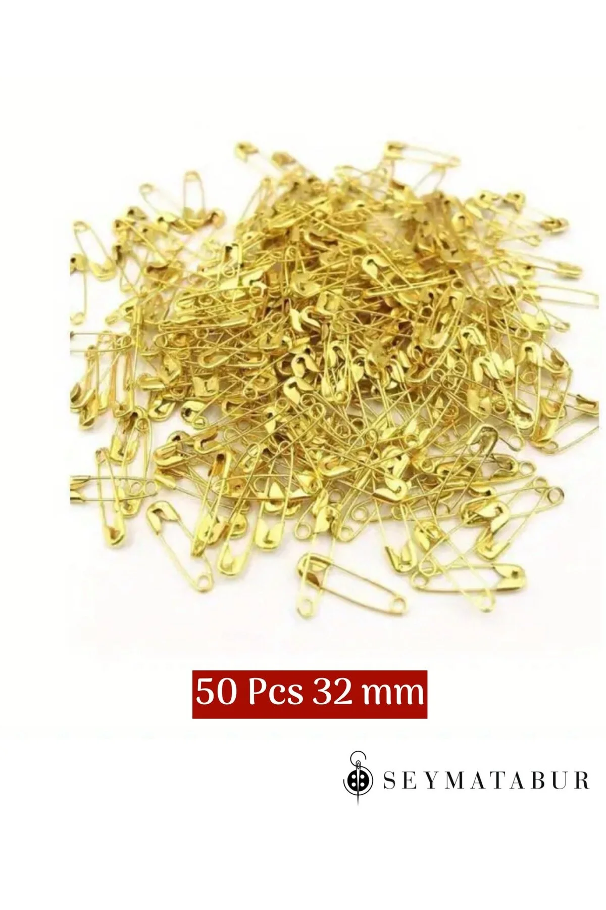Çengelli İğne 32 mm 50 Adet Altın Sarısı