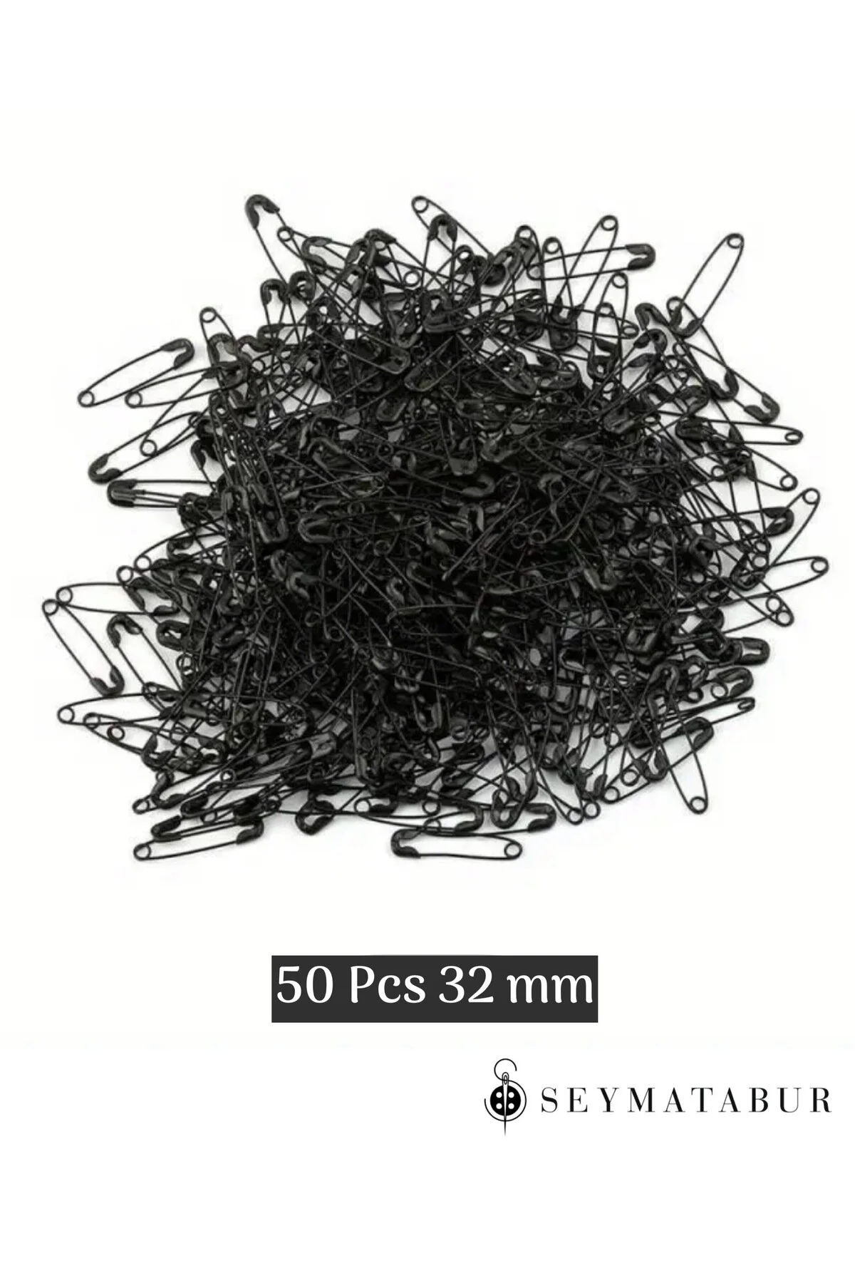 Çengelli İğne 32 mm 50 Adet Siyah
