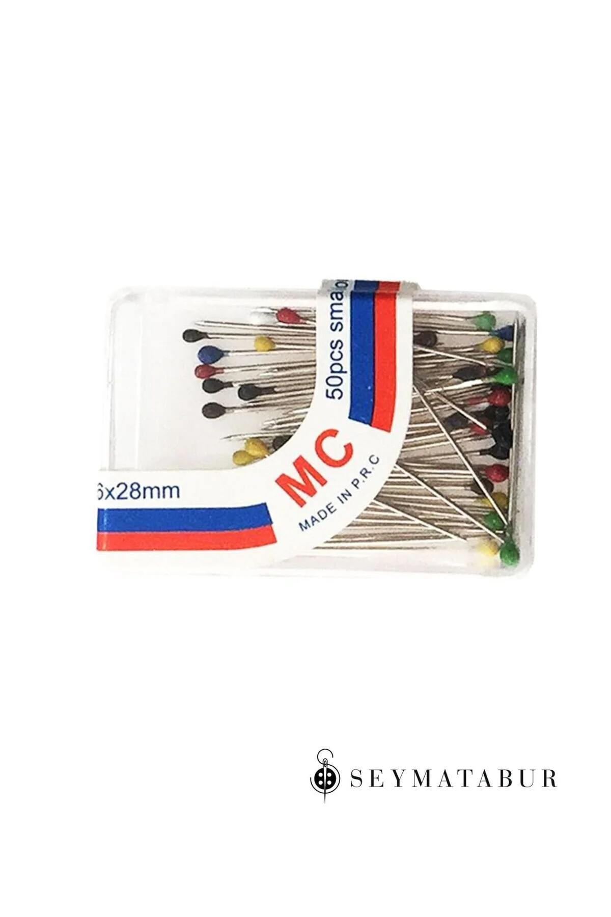 Karışık Renkli Başlı Toplu İğne 28 mm 50 adet