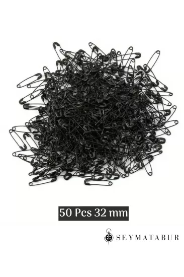 Çengelli İğne 32 mm 50 Adet Siyah